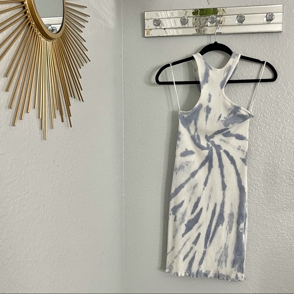 Zara Blue and White Tye Dye Dress - Picture 3 of 8